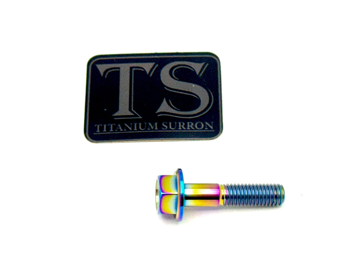 Titanium Surron Altis Sigma drivetrain cover titanium bolt kit with M8x30mm or M8x35mm hex flange titanium bolts.