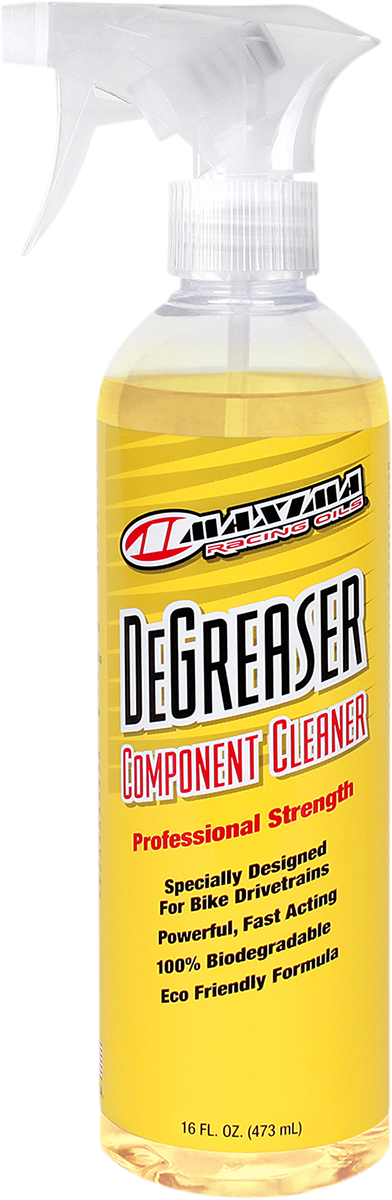 MAXIMA RACING OIL Bike Degreaser in 16 fl oz bottle, designed for cleaning motorcycle parts and engines effectively.