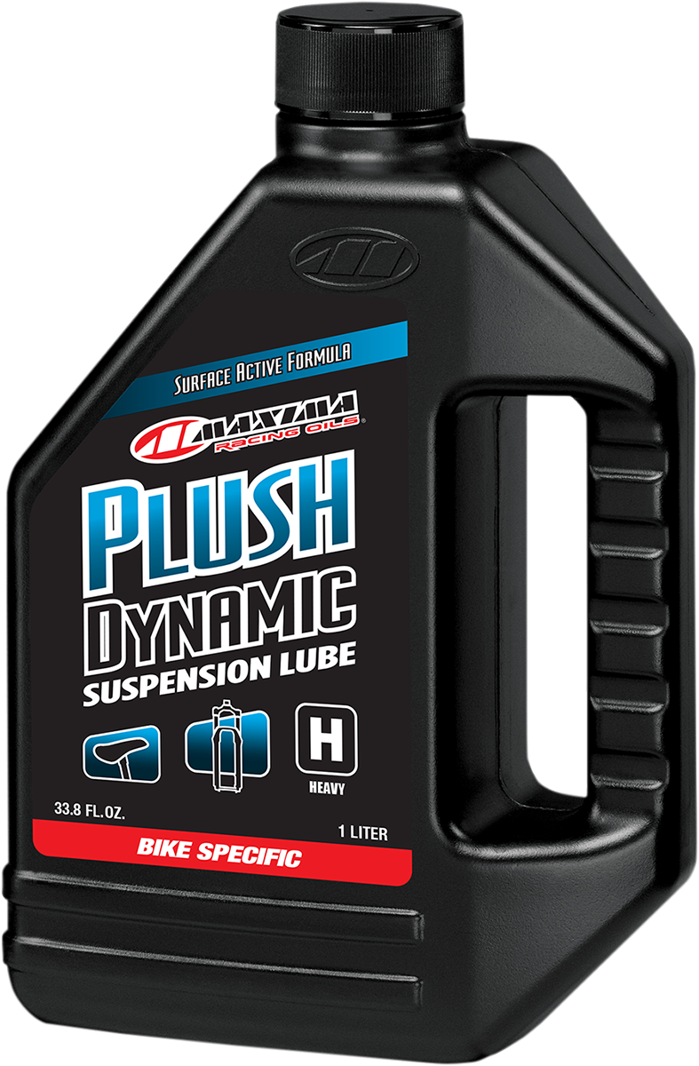MAXIMA RACING OIL Plush Dynamic Fluid Heavy Duty 1L bottle, motorcycle or vehicle racing oil, part #55-59901, with label visible