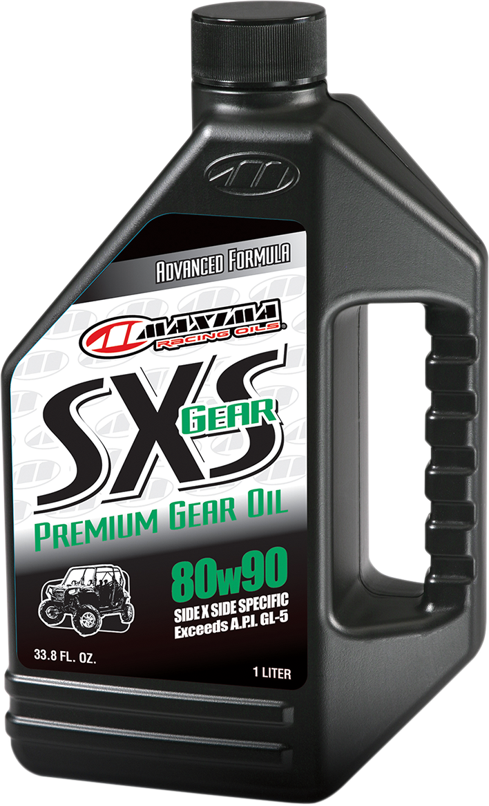 MAXIMA RACING OIL SXS Mineral Gear Oil 80W-90 in 1-quart container with label and cap, designed for gear lubrication.