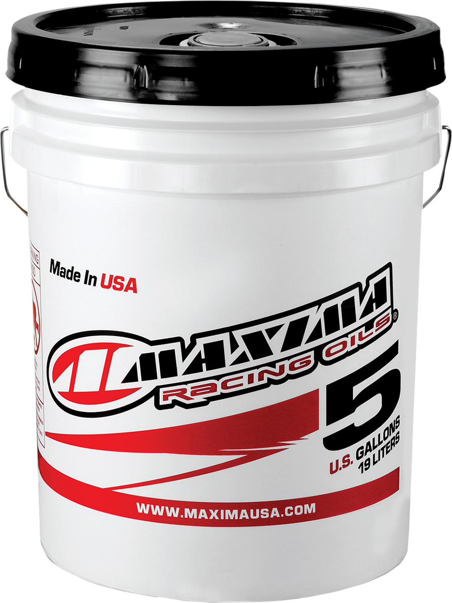 Maxima Racing Oil SXS synthetic gear oil 75W-140 in a 5-gallon container, designed for high-performance gear protection.