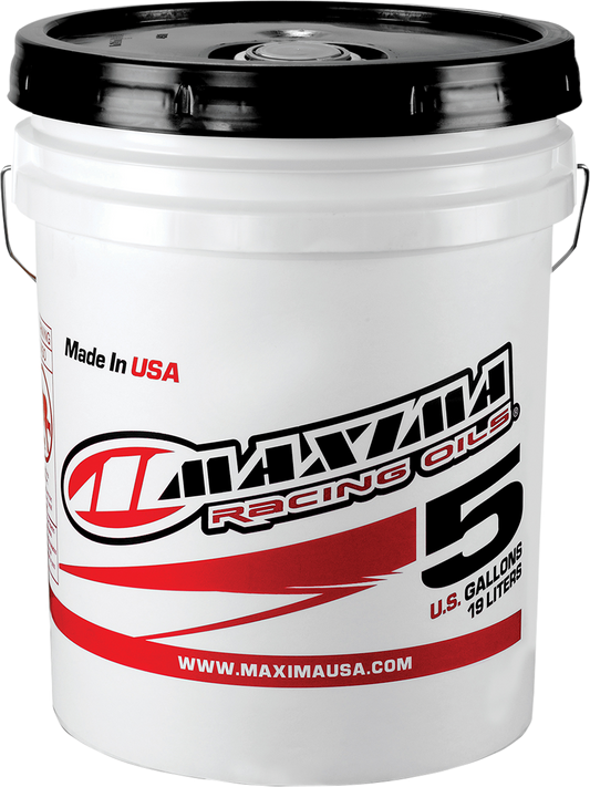 Maxima Racing Oil SXS synthetic gear oil 75W-140 in a 5-gallon container, designed for high-performance gear protection.