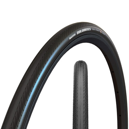 Hycline Maxxis Dolomites 700×25C road bike tire with sleek tread design and sidewall branding, ideal for lightweight cycling.