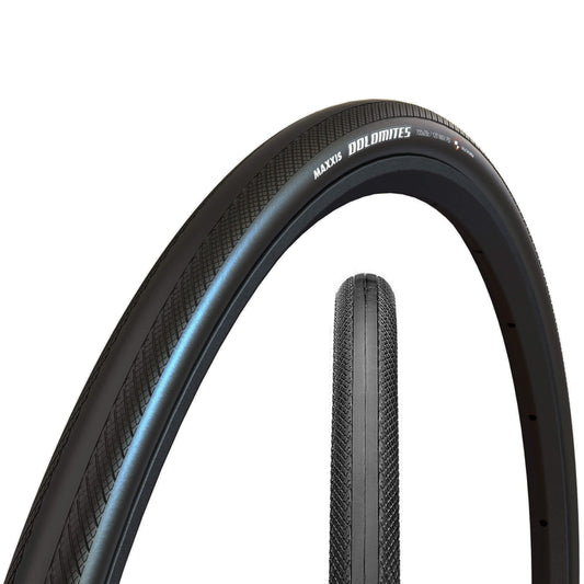 Hycline Maxxis Dolomites 700×25C road bike tire with sleek tread design and sidewall branding, ideal for lightweight cycling.