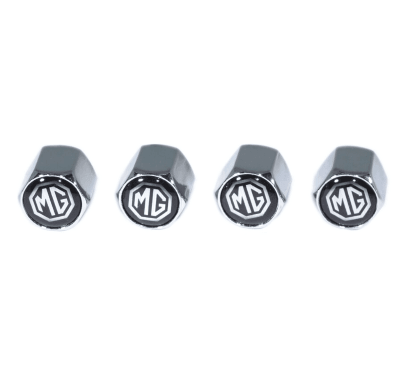 Chrome Valve Stem Tire Caps, Style: MG - Howling Moto