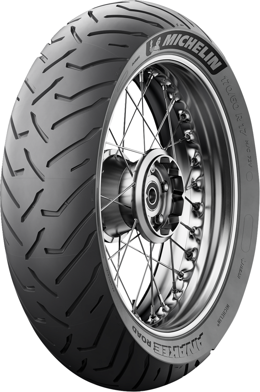 Michelin Anakee Road rear motorcycle tire 170/60R17 72V for adventure touring bikes, showing tread pattern and sidewall details.