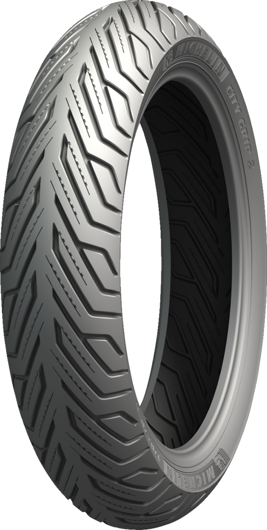 Michelin City Grip 2 front scooter tire 110/70-13 showing tread pattern and sidewall detail for reliable urban riding.