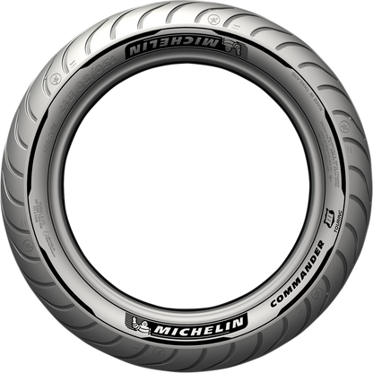 Michelin Commander III front tire for V-twin motorcycles, 130/60B19 61H, shows tread pattern and sidewall design.