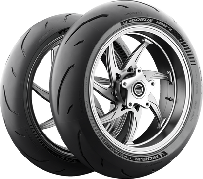 Michelin Power GP2 rear motorcycle tire 180/55ZR17 with 73W rating, designed for road and track performance.