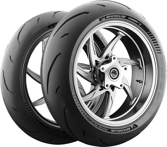 Michelin Power GP2 rear motorcycle tire 180/55ZR17 with 73W rating, designed for road and track performance.