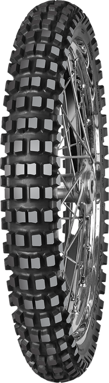 MITAS Enduro Trail-XT+ Dakar front tire for adventure and dual sport motorcycles, 120/70B19, tread pattern visible