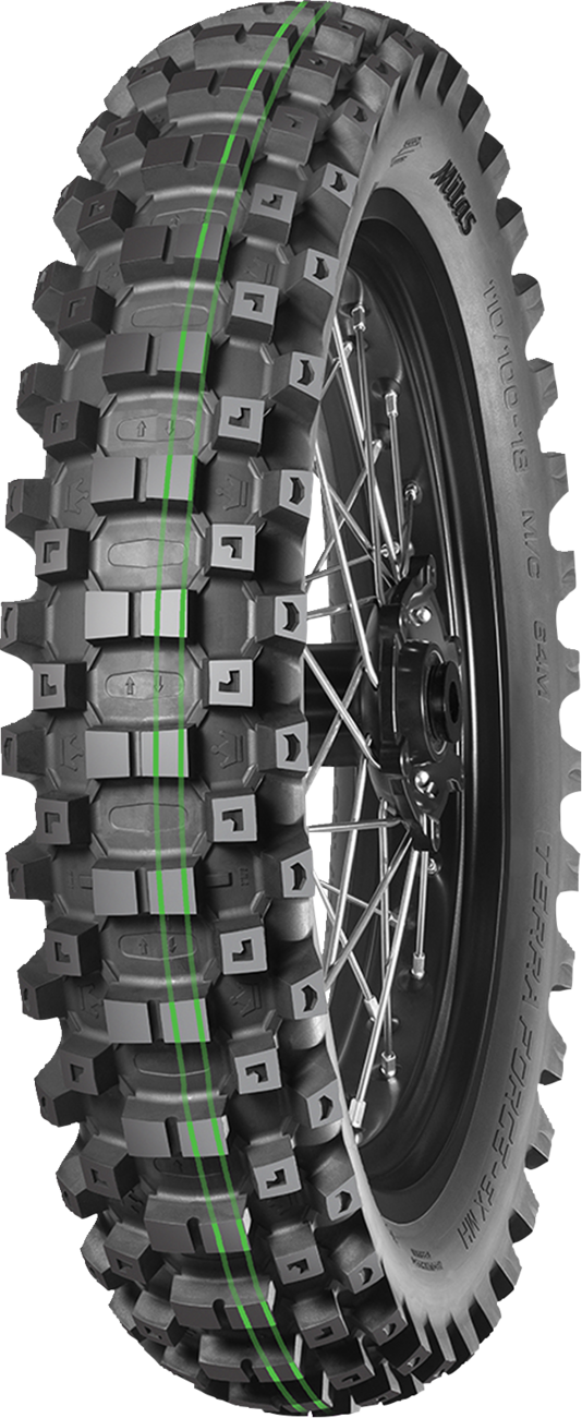 MITAS Terra Force-EX MH Super Soft Rear Motorcycle Tire 110/100-18 64M with tread pattern for off-road riding