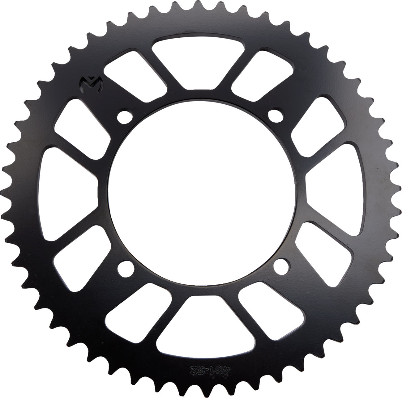 MOOSE Offroad 52-Tooth Rear Sprocket for Kawasaki and Suzuki motorcycles, black metal, designed for off-road durability.