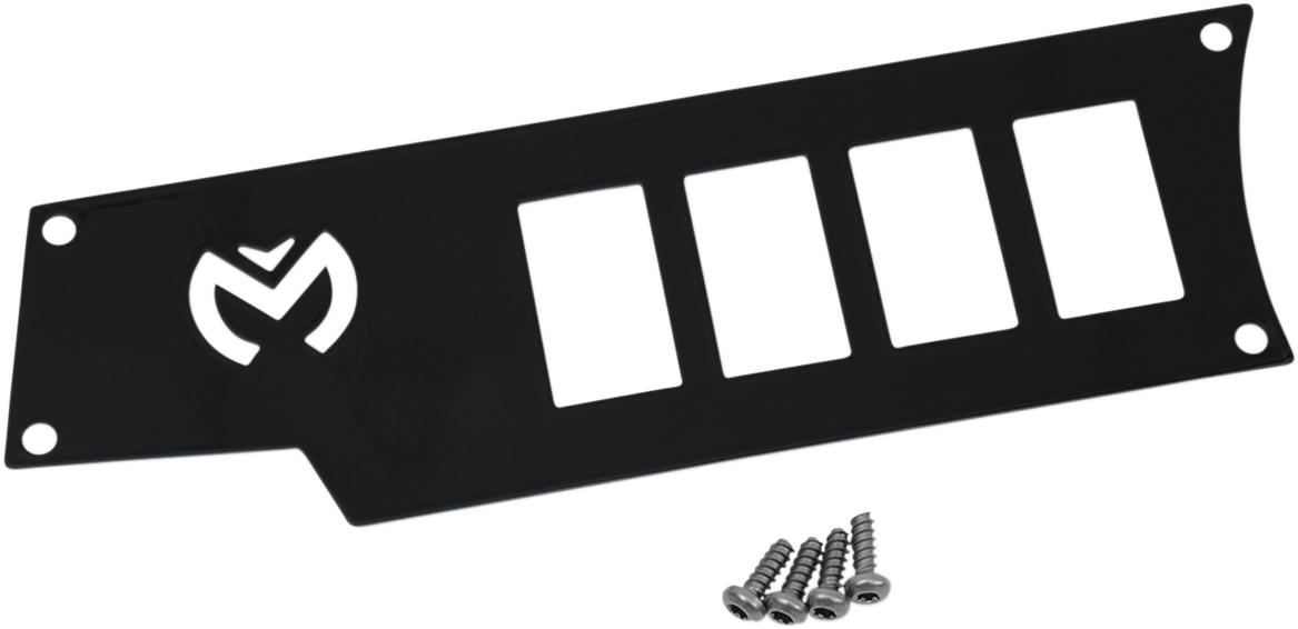 Black Moose Offroad dash plate for RZR, left side, durable metal construction, part number 100-4340-PU
