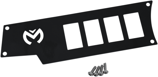 Black Moose Offroad dash plate for RZR, left side, durable metal construction, part number 100-4340-PU