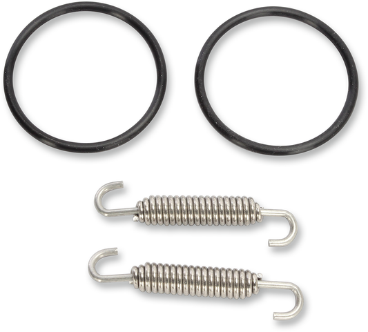 Moose Offroad Exhaust Gasket Kit 823113MSE for KTM 2- and 4-stroke engines, showing gaskets and hardware components.
