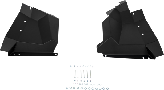 Moose Offroad Footwell Protector 0521-1814 made of aluminum with scratch-resistant coating, protects vehicle footwells from damage.