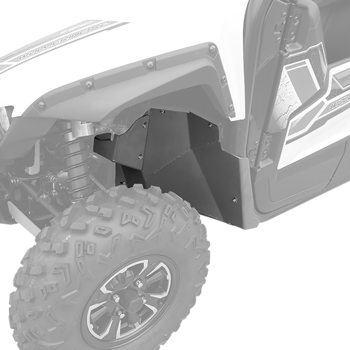Durable aluminum MOOSE OFFROAD Footwell Protector 0521-1818 with 4mm thickness, designed to protect vehicle footwells.