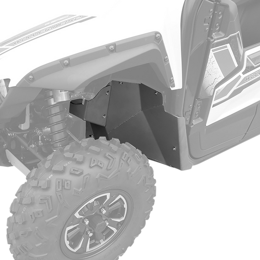 Durable aluminum MOOSE OFFROAD Footwell Protector 0521-1818 with 4mm thickness, designed to protect vehicle footwells.