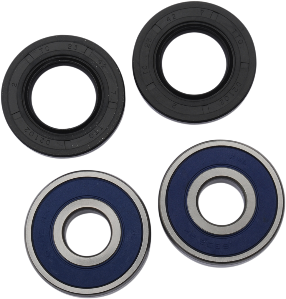 Moose Offroad front wheel bearing kit for ATC/TR200 Fat Cat ATV, part #25-1317, showing bearing components and packaging.