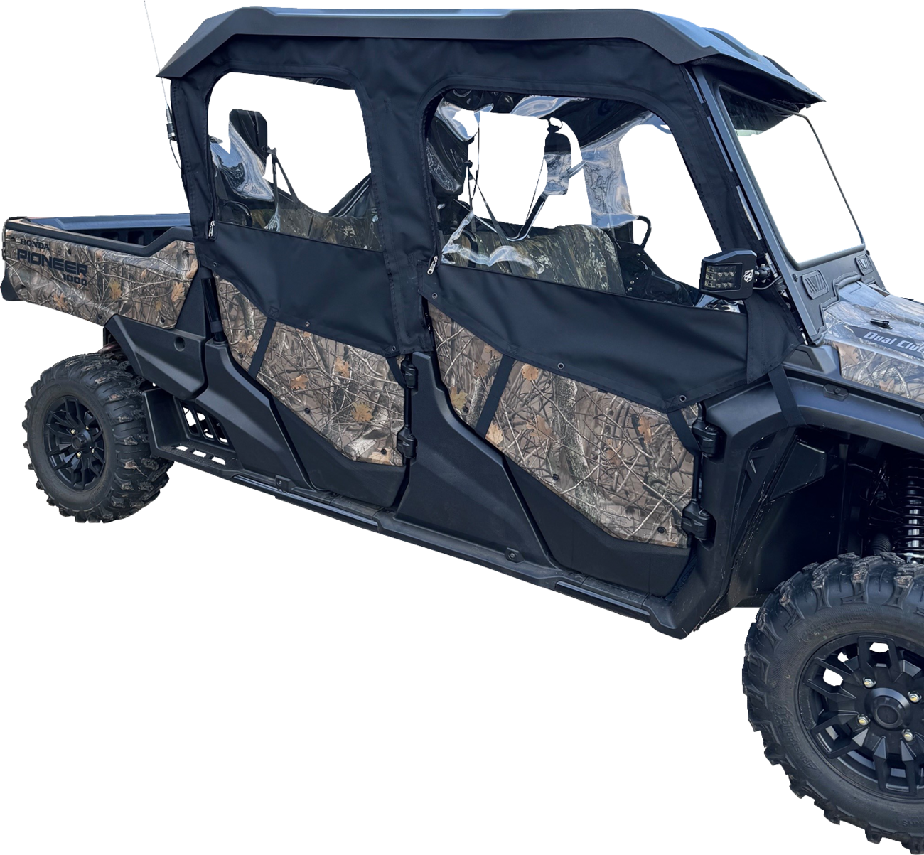 Moose Offroad Honda Pioneer 2023-2024 side enclosures in black, designed for durable weather protection and fitment.