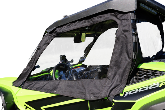 MOOSE OFFROAD Honda Talon 2019-2024 side enclosure, black weather-resistant material with mounting hardware for off-road protection.