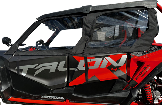 MOOSE OFFROAD Honda Talon 2020-2024 side enclosures in black, designed for off-road protection and fitting Honda Talon models.