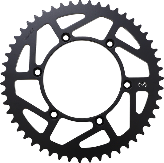 MOOSE OFFROAD 51-tooth rear sprocket for Kawasaki and Suzuki dirt bikes, durable metal construction with gear teeth.