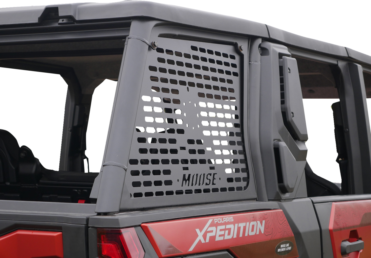 Moose Offroad rear window Molle panels for Polaris PFD3049PF, durable offroad gear storage solution on vehicle window.