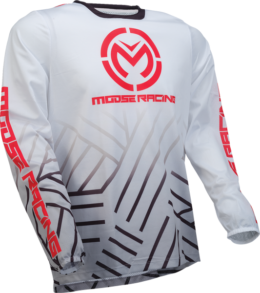 Moose Offroad Sahara Jersey - Black/White Large - Breathable Performance ATV/UTV Apparel