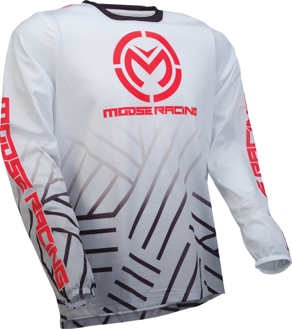 Moose Offroad Sahara Jersey in black and white, small size, performance-driven offroad apparel with moisture-wicking fabric
