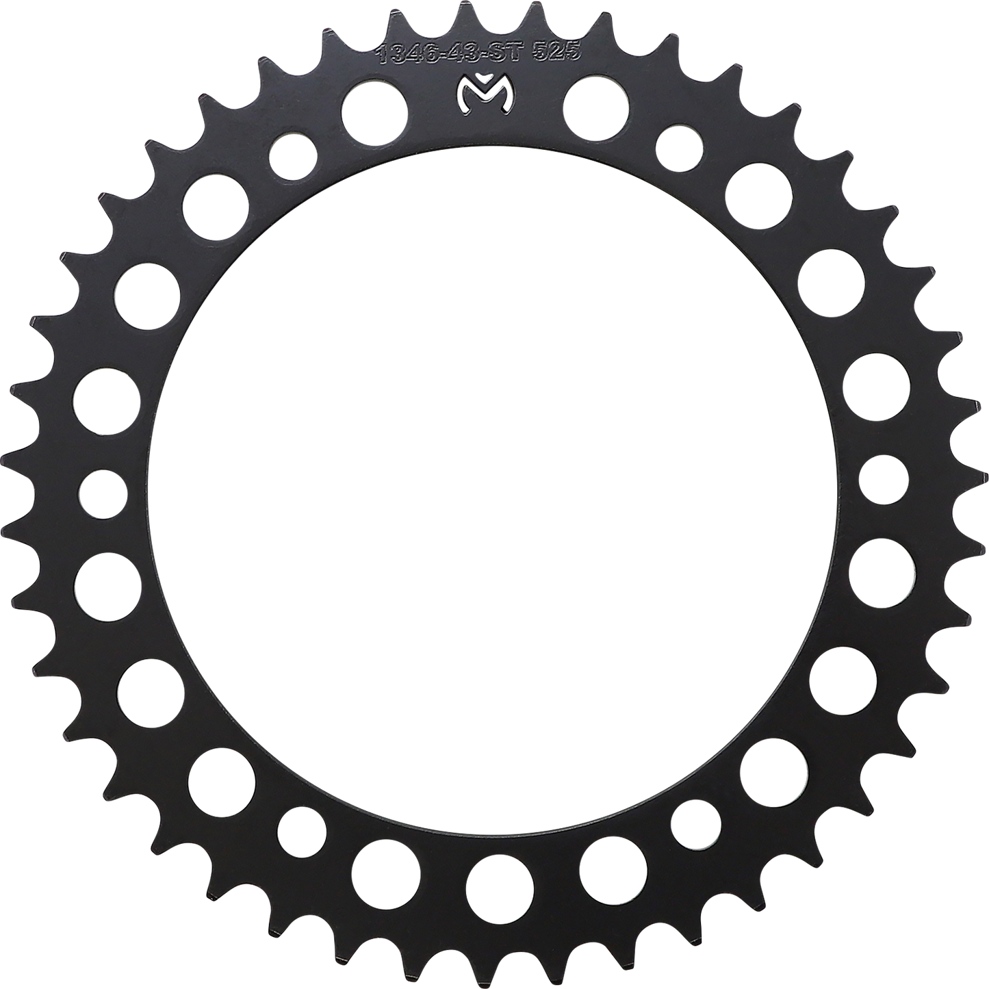 Moose Offroad steel rear sprocket for Honda, 43-tooth, durable offroad motorcycle part, shown with detailed teeth and robust construction.