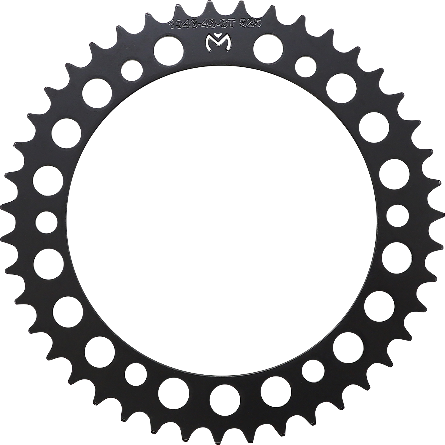 Moose Offroad steel rear sprocket for Honda, 43-tooth, durable offroad motorcycle part, shown with detailed teeth and robust construction.