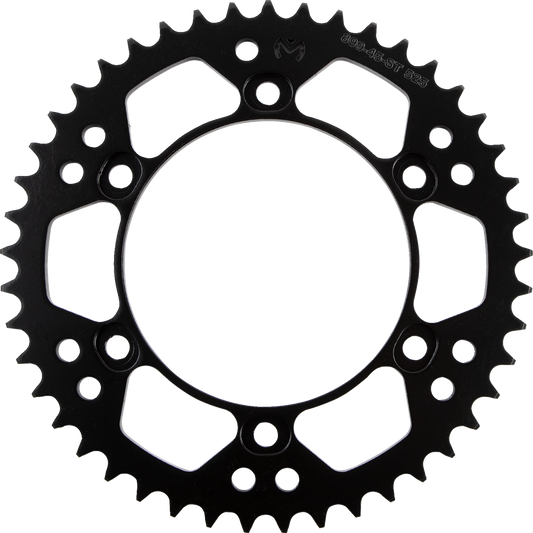 Moose Offroad steel rear sprocket for KTM, 45-tooth bike part with durable metal construction and mounting holes.
