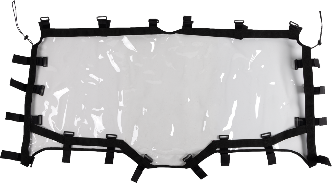 Moose Offroad Talon 4 Rear Windscreen for hardtops, vinyl window, heavy-duty rip-stop nylon, black color, outdoor vehicle accessory.