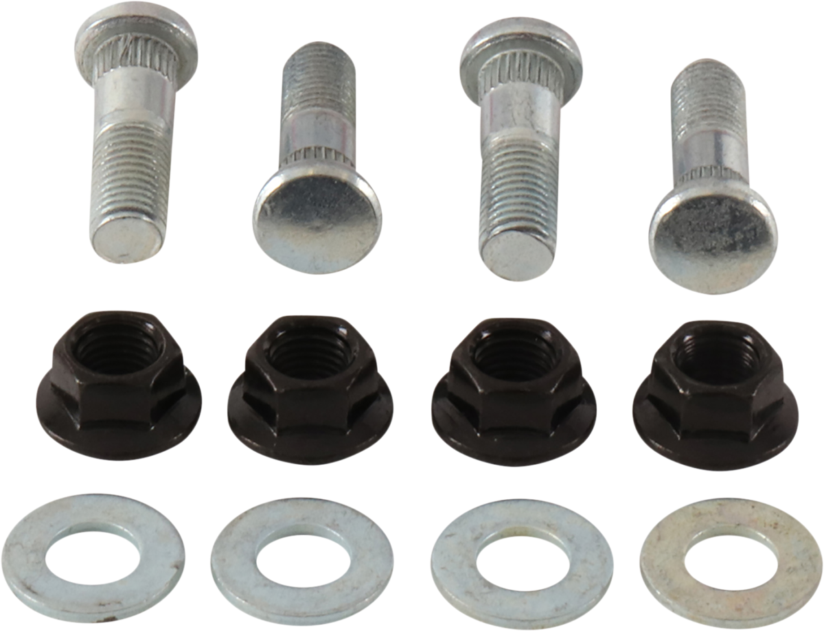 MOOSE OFFROAD wheel stud and nut kit for Suzuki 250 QuadRunner, showing metal studs and nuts for off-road vehicle wheels.