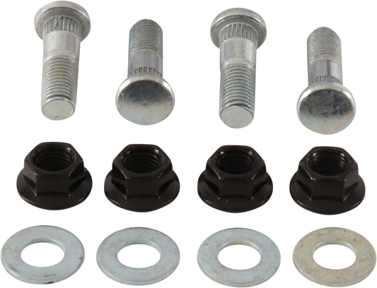 MOOSE OFFROAD wheel stud and nut kit for Suzuki 250 QuadRunner, showing metal studs and nuts for off-road vehicle wheels.
