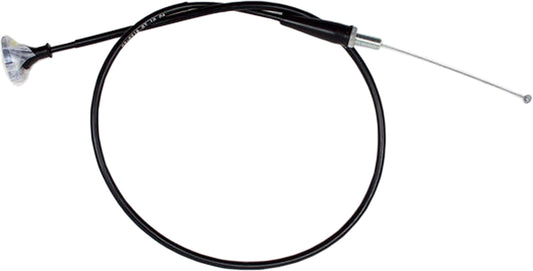 Black vinyl motorcycle throttle cable by Motion Pro, model 02-0218, with durable construction and precise fit.
