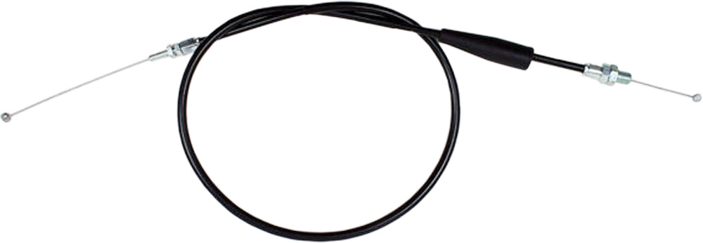Motion Pro black vinyl motorcycle throttle pull cable with metal ends, designed for smooth throttle operation.