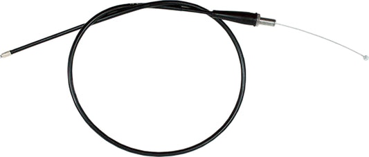 Black vinyl throttle cable by MOTION PRO for motorcycles and off-road vehicles, showing the cable with mounting ends.