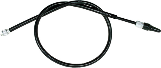 Black vinyl Speedo cable for motorcycles by MOTION PRO, model 03-0017, with flexible construction and durable fittings.