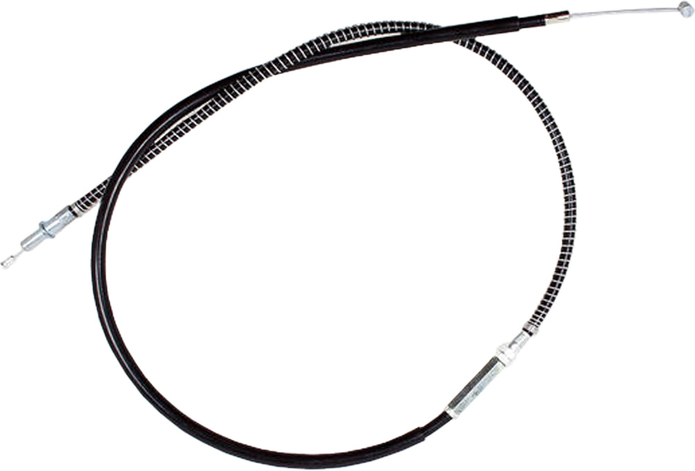 Motion Pro black vinyl clutch cable with chrome fittings and longitudinally-wound housing, designed for motorcycle clutch systems.