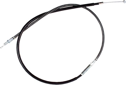 Motion Pro black vinyl clutch cable with chrome fittings and longitudinally-wound housing, designed for motorcycle clutch systems.