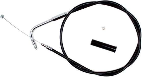 Black vinyl motorcycle throttle cable by MOTION PRO, model 06-0302, designed for precise control and durability.