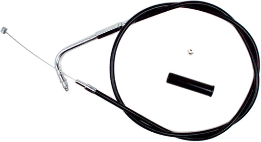 Black vinyl motorcycle throttle cable by MOTION PRO, model 06-0302, designed for precise control and durability.