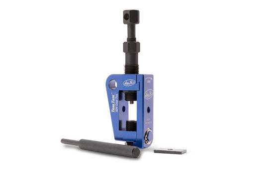 Motion Pro Adv Chain Tool 08-0741, lightweight aluminum chain breaker for touring and trail riding, shown in use.