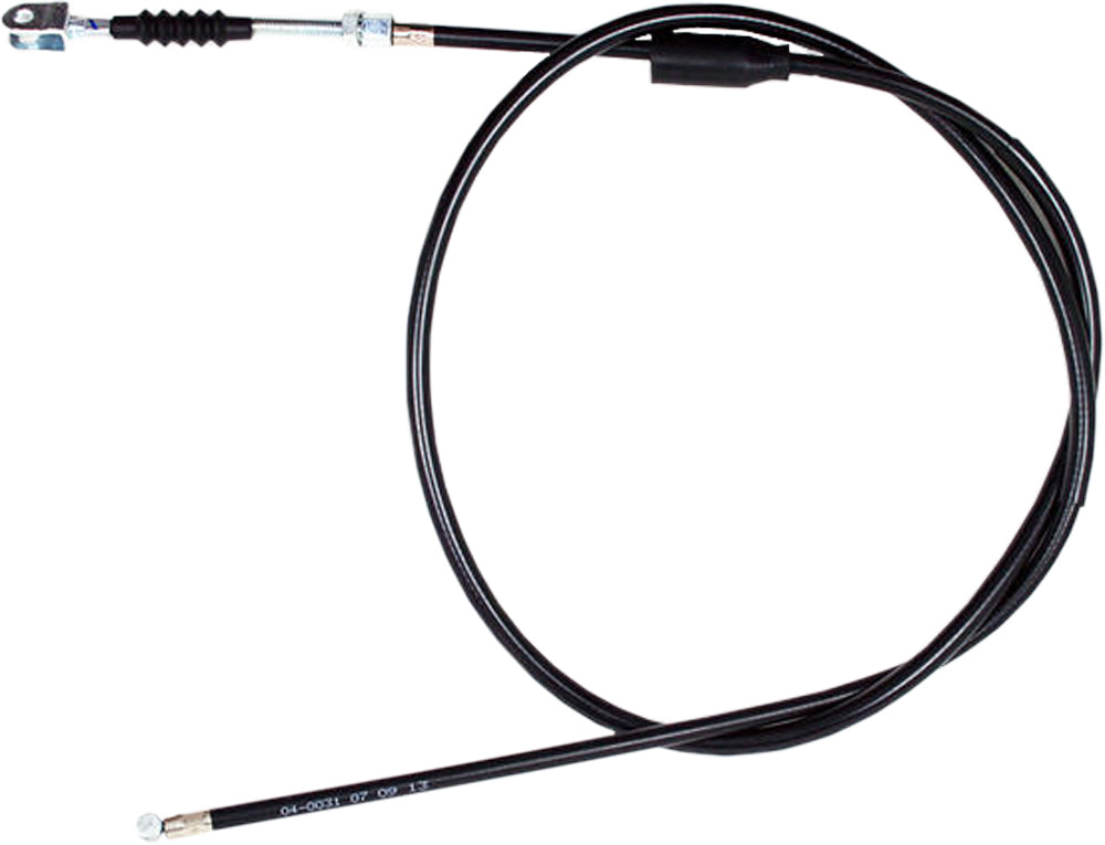 Motion Pro black vinyl clutch cable 04-0031, heavy-duty motorcycle control cable with precise operation and durable construction.