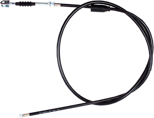 Motion Pro black vinyl clutch cable 04-0031, heavy-duty motorcycle control cable with precise operation and durable construction.