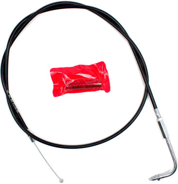 Motion Pro black vinyl throttle cable Part 06-0173 showing durable construction and flexible design for motorcycle control.
