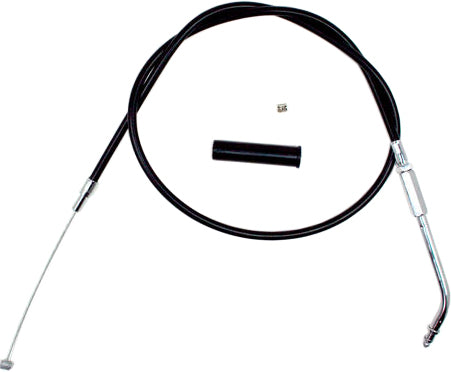 Black vinyl motorcycle throttle cable by MOTION PRO with metal ends, part 06-0288, designed for motorcycle control systems.